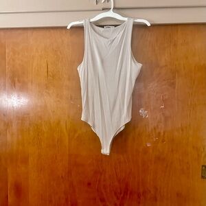 Sleeveless Ribbed Cream Bodysuit